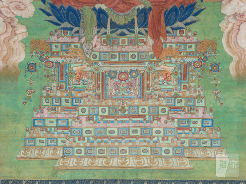 IMPORTANTE ET TRÈS GRANDE PEINTURE REPRÉSENTANT LE BOUDDHA SHAKYAMUNI - 图5